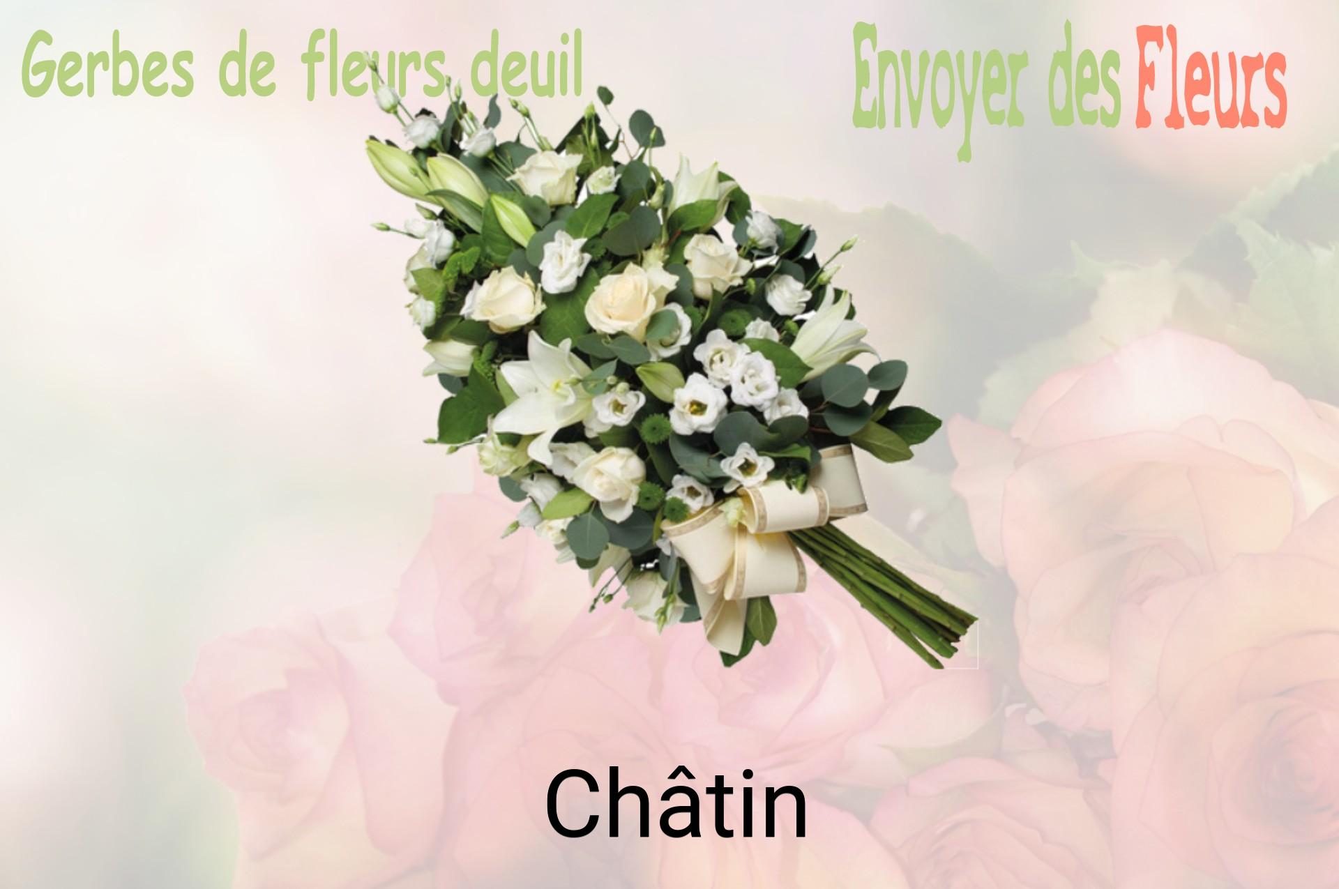 Gerbe de fleurs de deuil livrée à Châtin